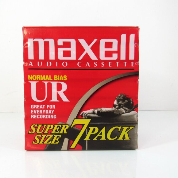 Maxell Audio Cassette Normal Bias UR90 7 Pack Super Size IEC Type 1 New - Picture 6 of 6